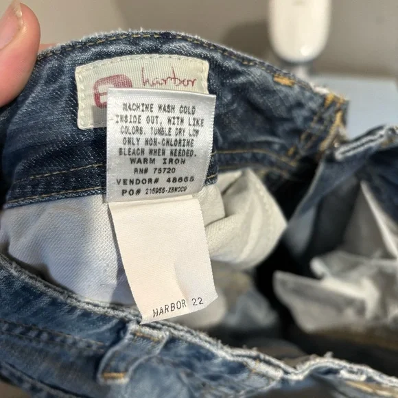 Vintage BKE Harbor Distressed Frayed 100% Cotton Long Flare Jeans Size 25 Y2K - Picture 11 of 12